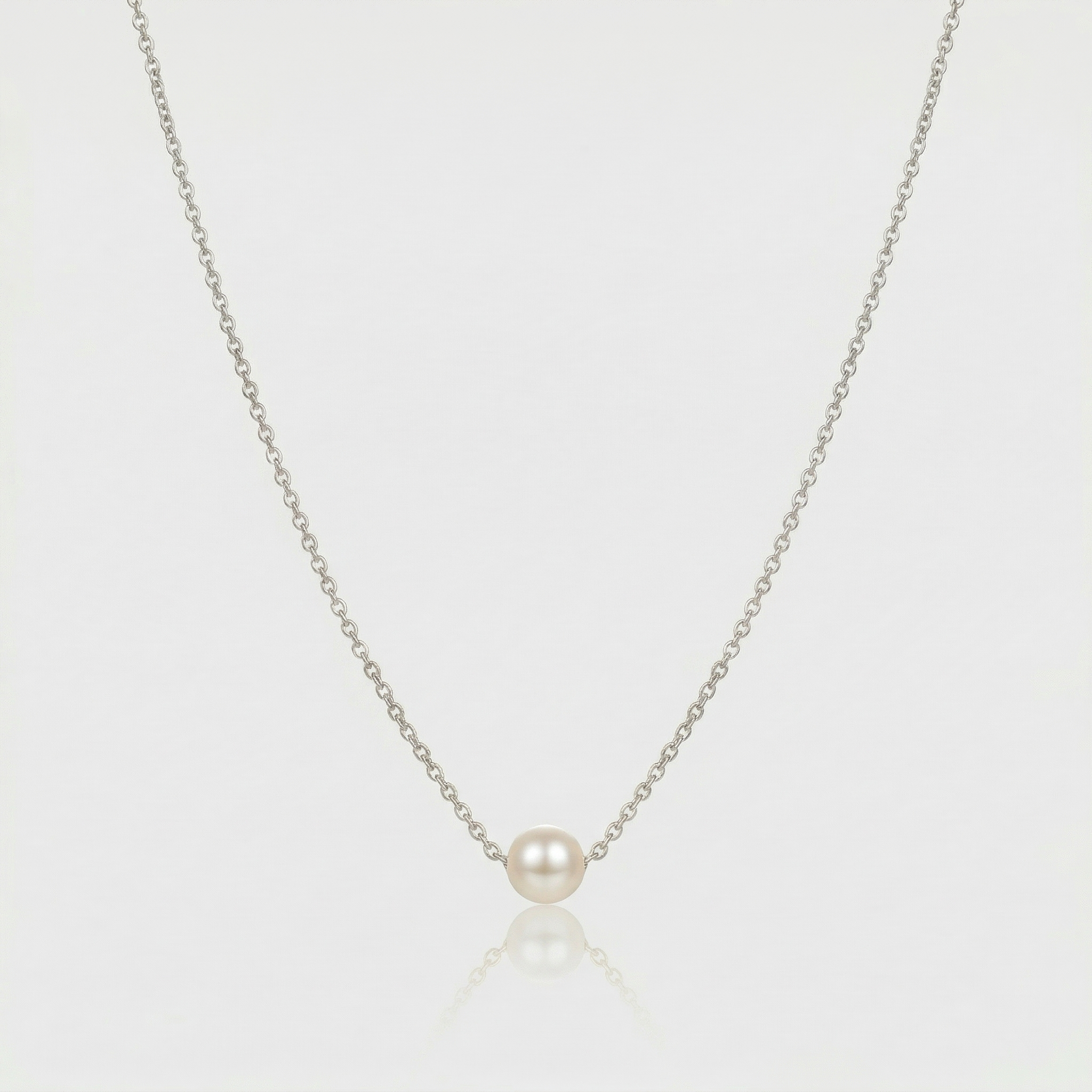 Solitaire Pearl Pendant Necklace – Gold or Silver