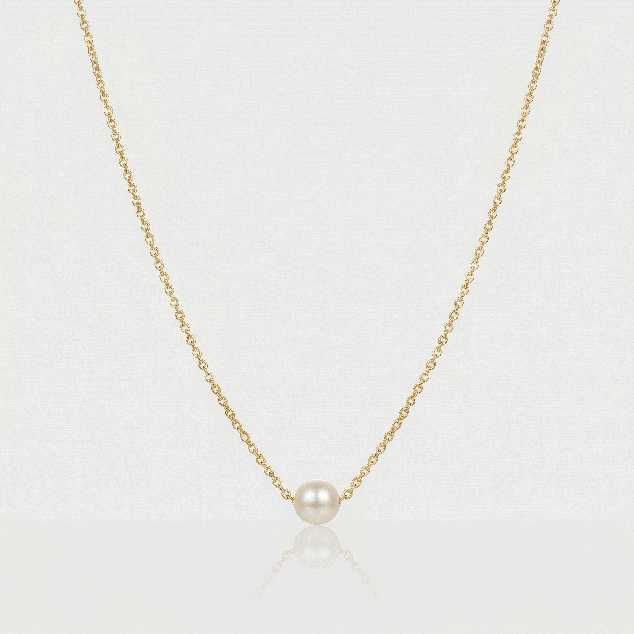 Solitaire Pearl Pendant Necklace – Gold or Silver