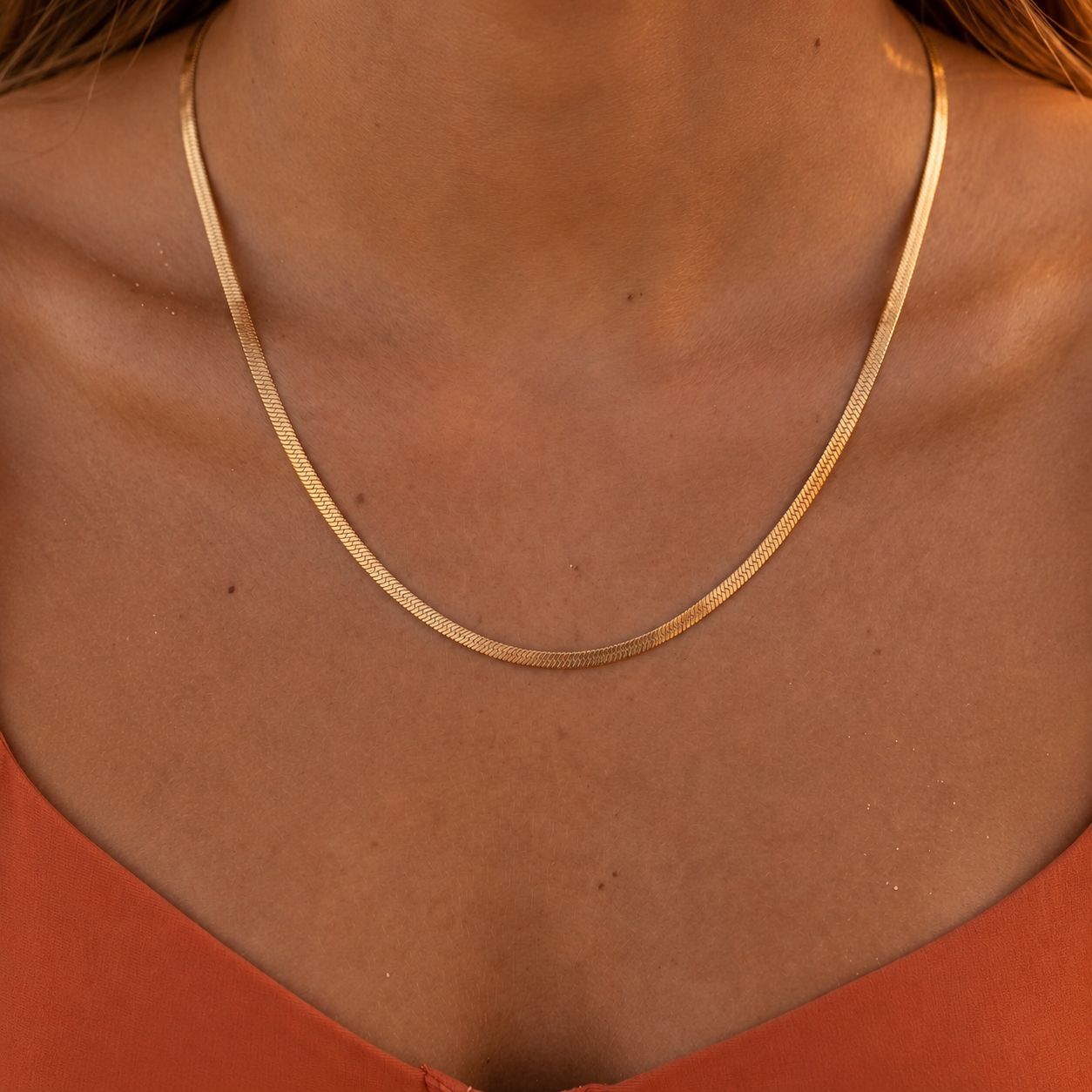Herringbone Chain Necklace – Gold & Silver