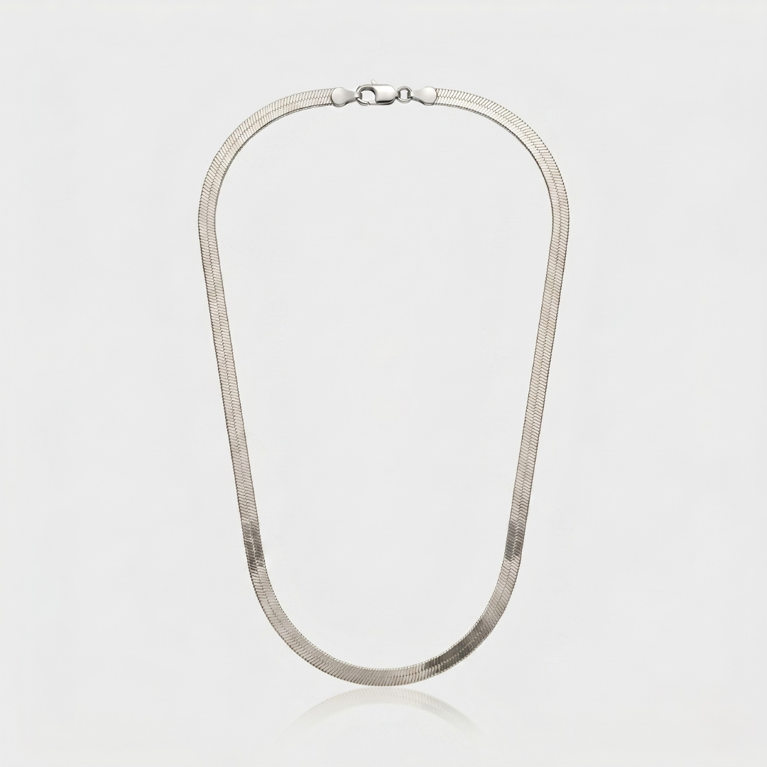 Herringbone Chain Necklace – Gold & Silver