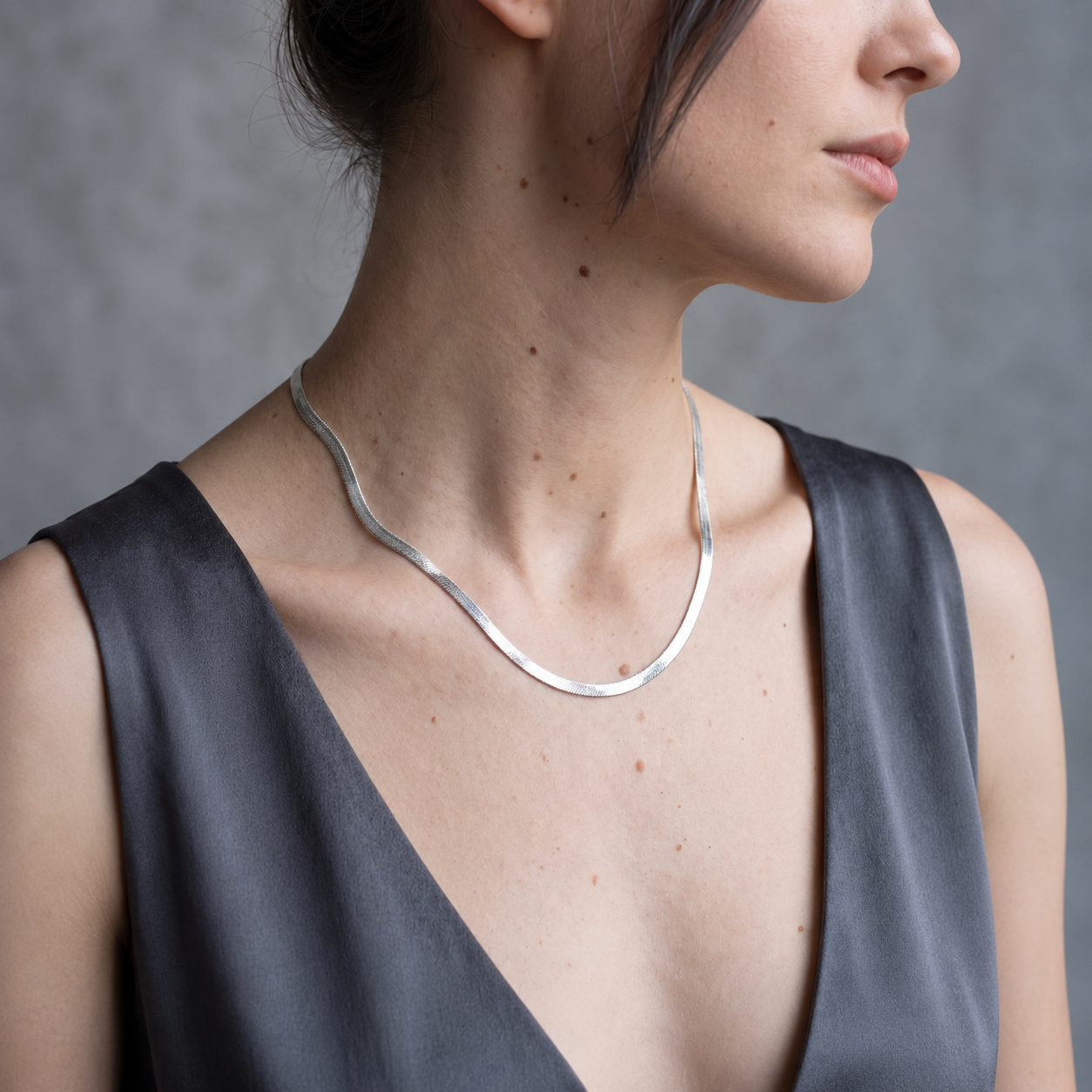 Herringbone Chain Necklace – Gold & Silver