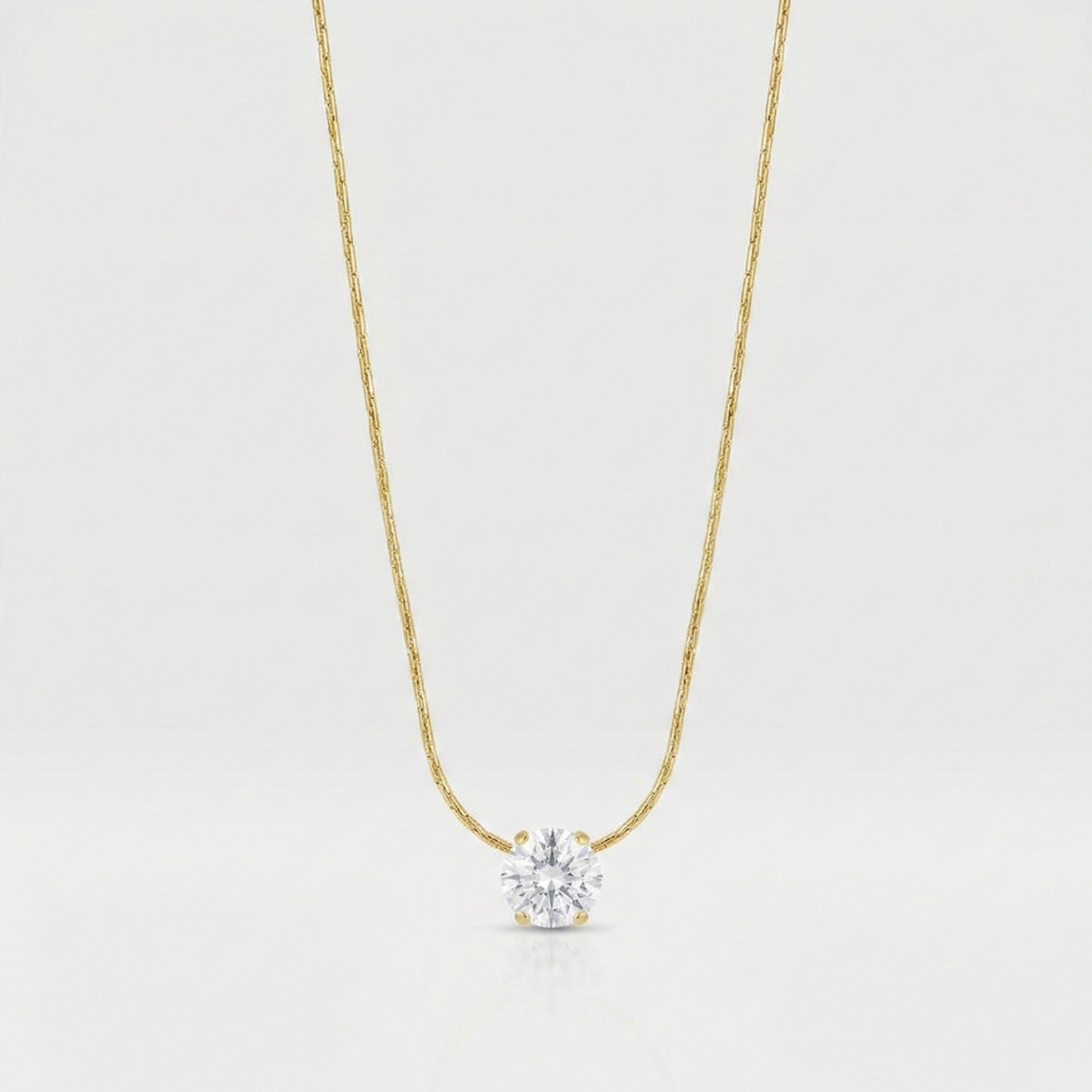 Circle Crystal Pendant Necklace – 18k PVD Gold