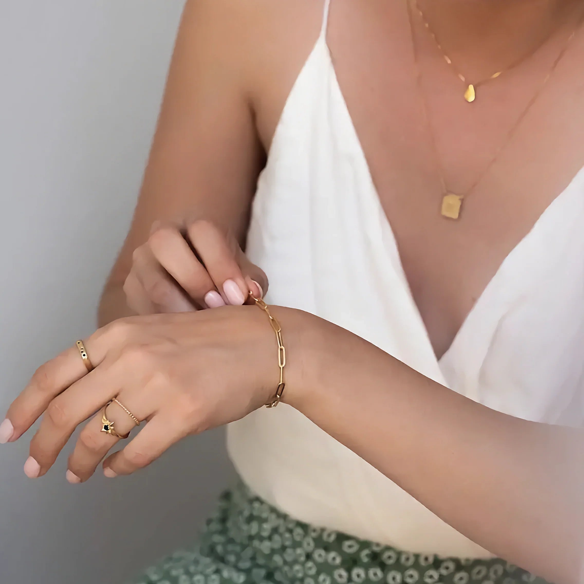 Eloise Paperclip Chain Link Bracelet – Gold Plated
