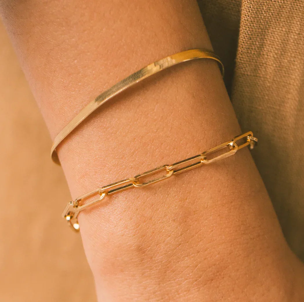 Eloise Paperclip Chain Link Bracelet – Gold Plated