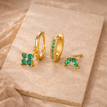 Gemstone Hoop and Stud Earring Set - Surgical Steel
