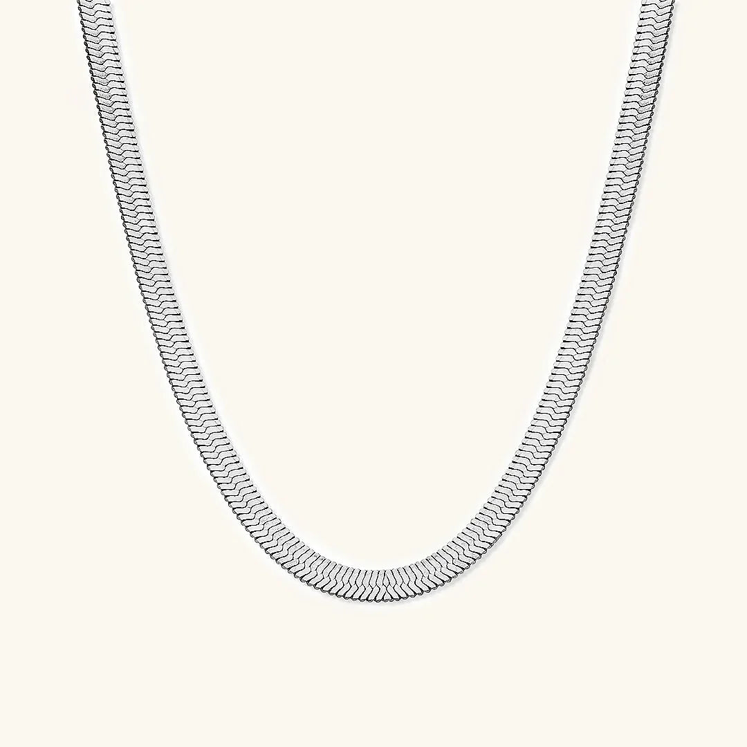 Elysian Herringbone Chain Necklace – Gold Plated