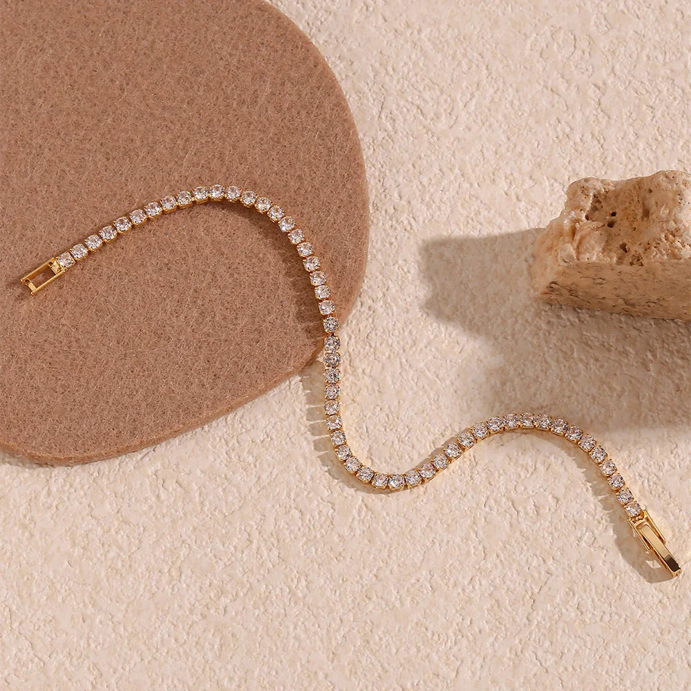 Lillian CZ Tennis Bracelet – Gold Plated