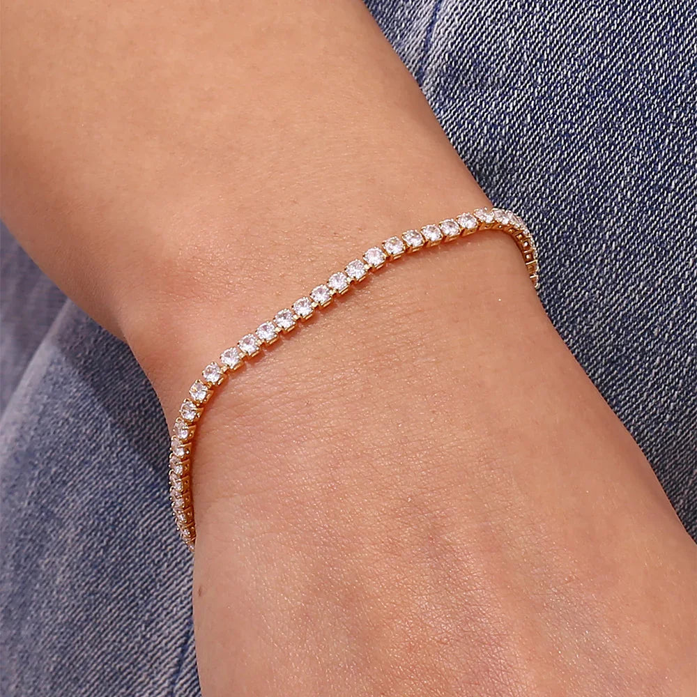Lillian CZ Tennis Bracelet – Gold Plated