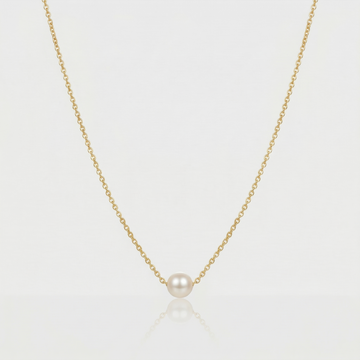 Solitaire Pearl Pendant Necklace – Gold or Silver