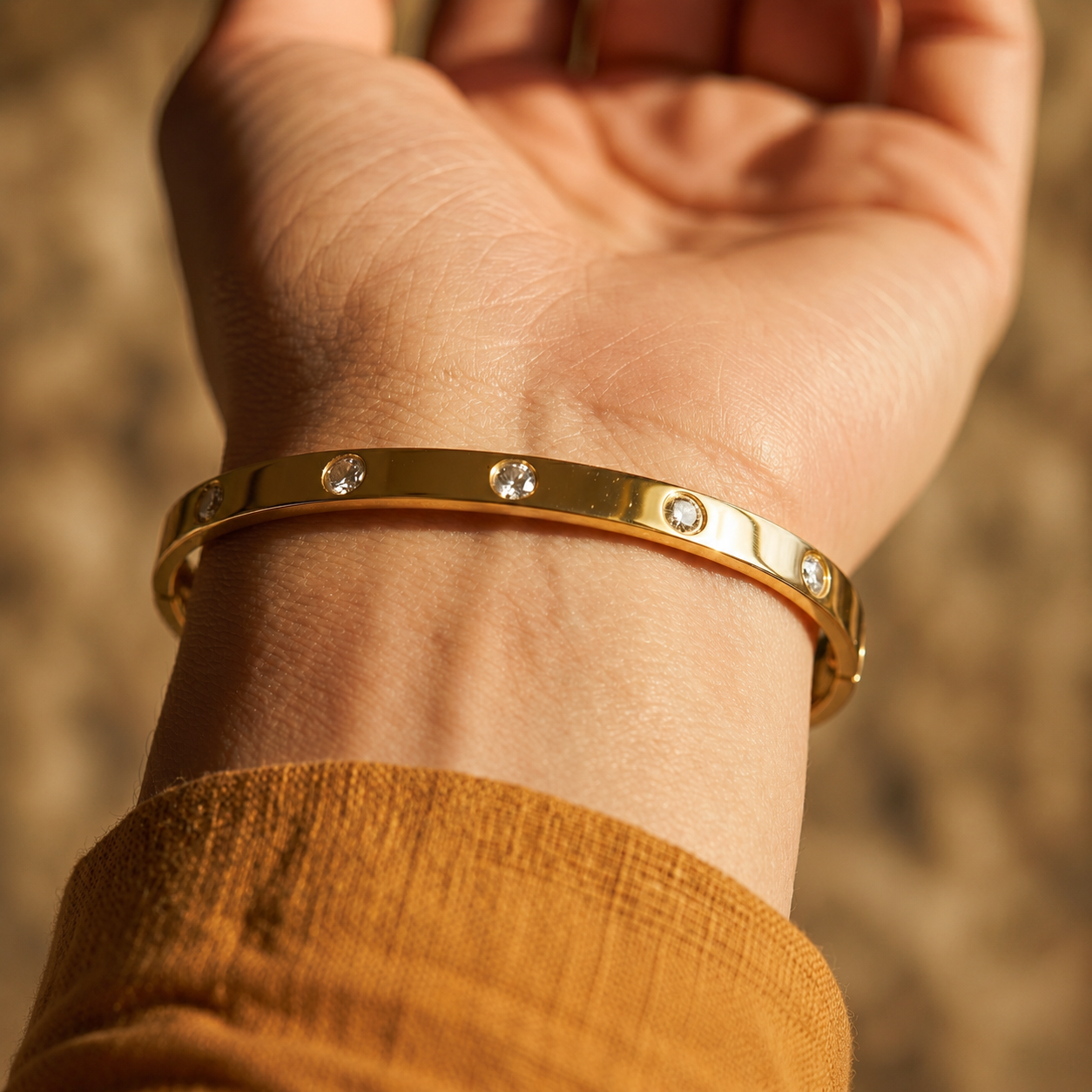 Crystal Bangle Bracelet – Gold & Silver