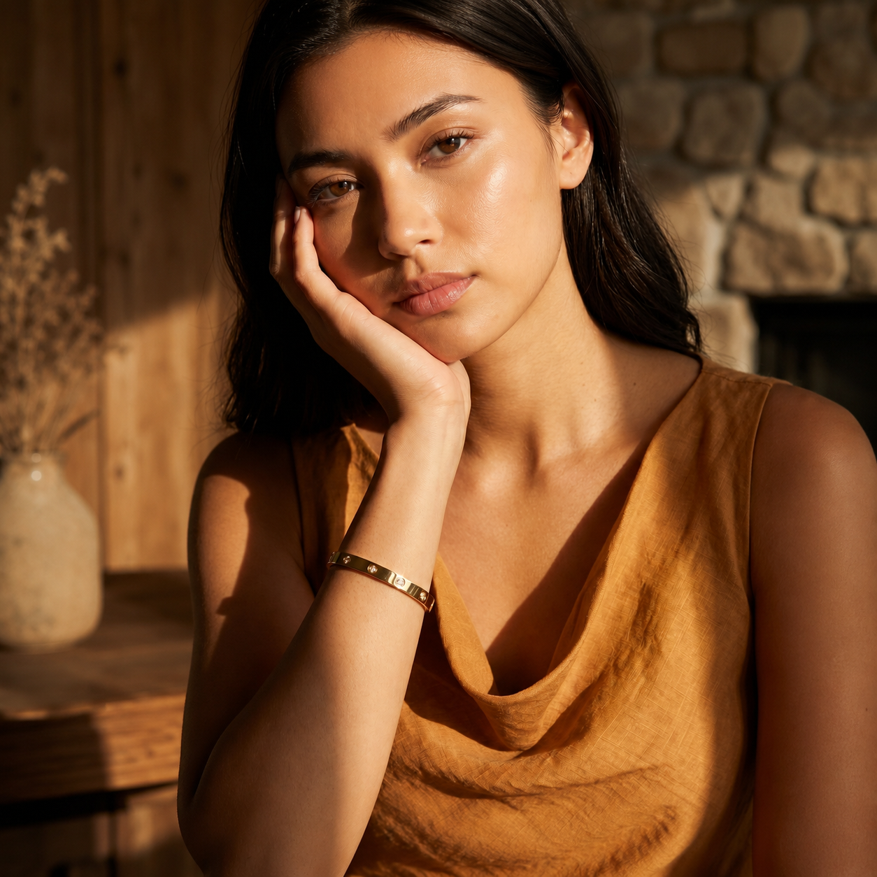 Crystal Bangle Bracelet – Gold & Silver