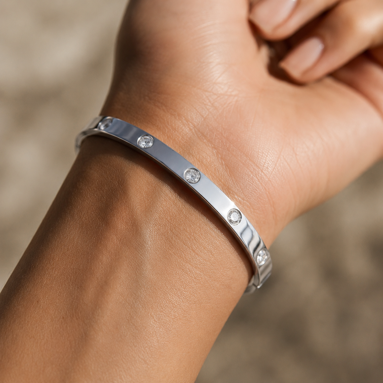 Crystal Bangle Bracelet – Gold & Silver
