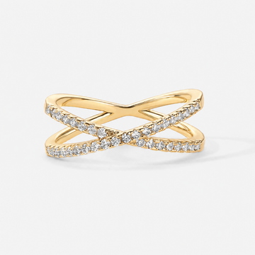 Crystal Criss Cross Ring – Gold, Silver & Rose Gold