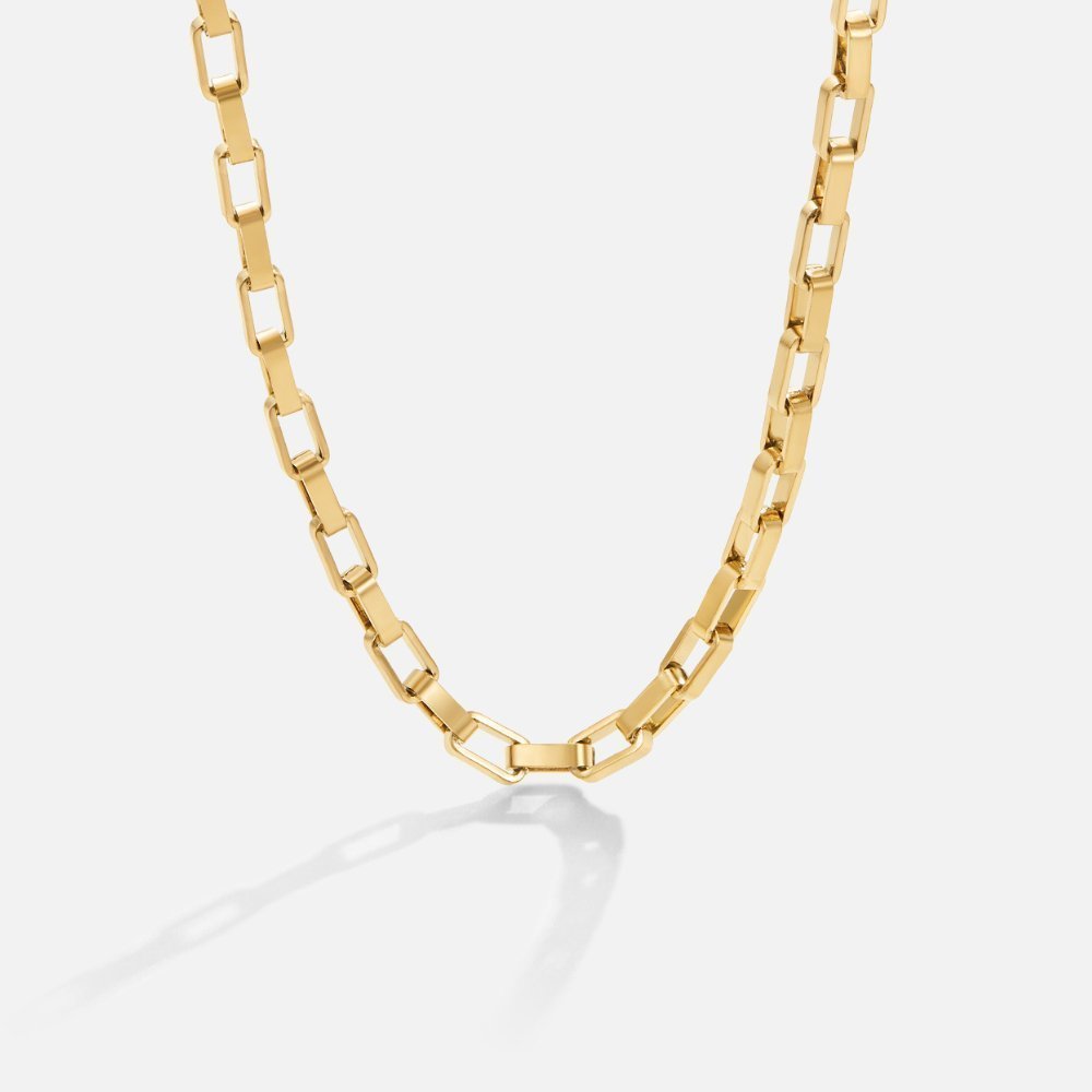 Paperclip Link Chain Necklace – Gold
