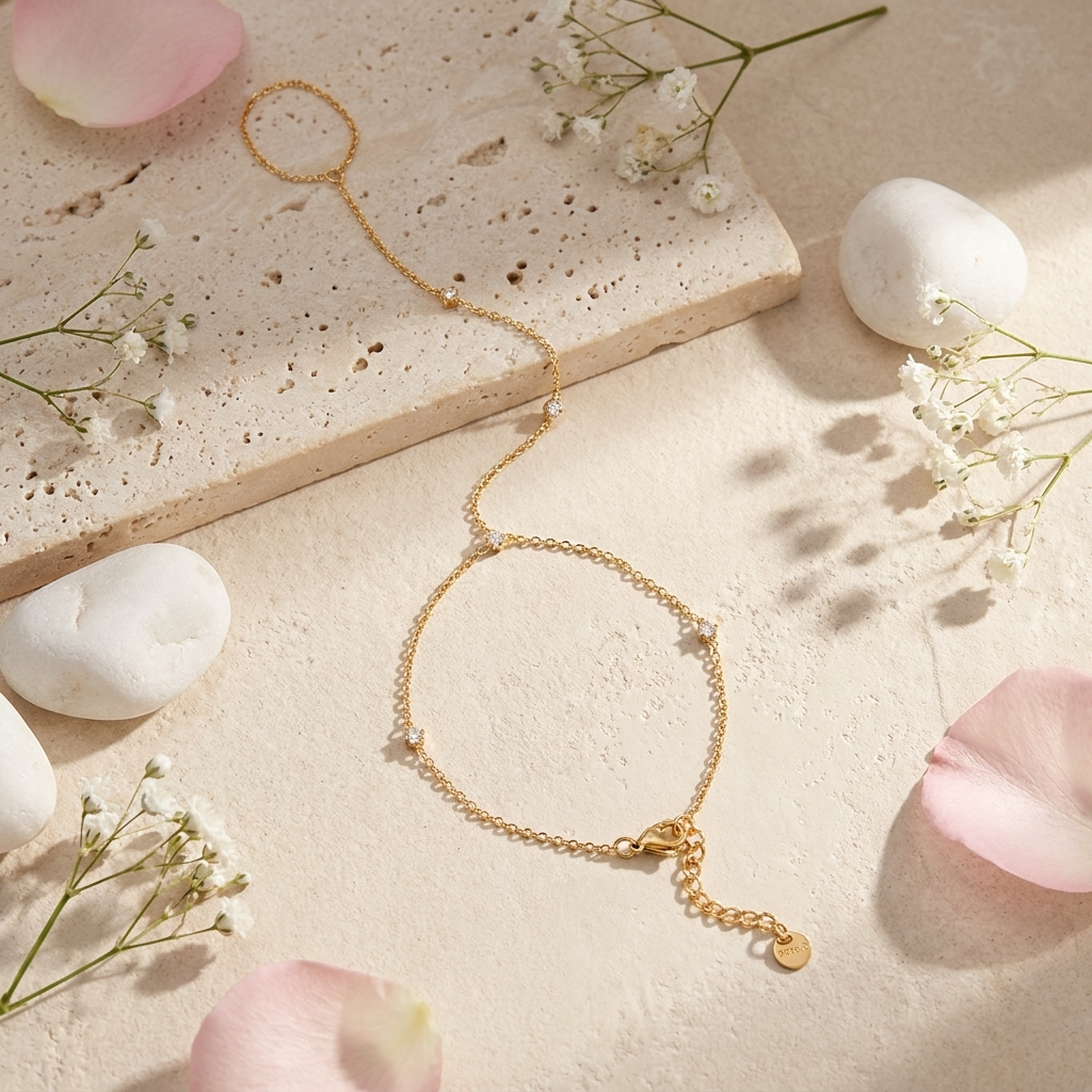 Crystal Chain Bracelet – Gold