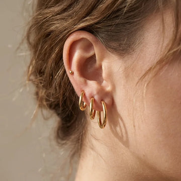 Classic Hoop Earrings – Gold & Silver | Set of 3 Sizes