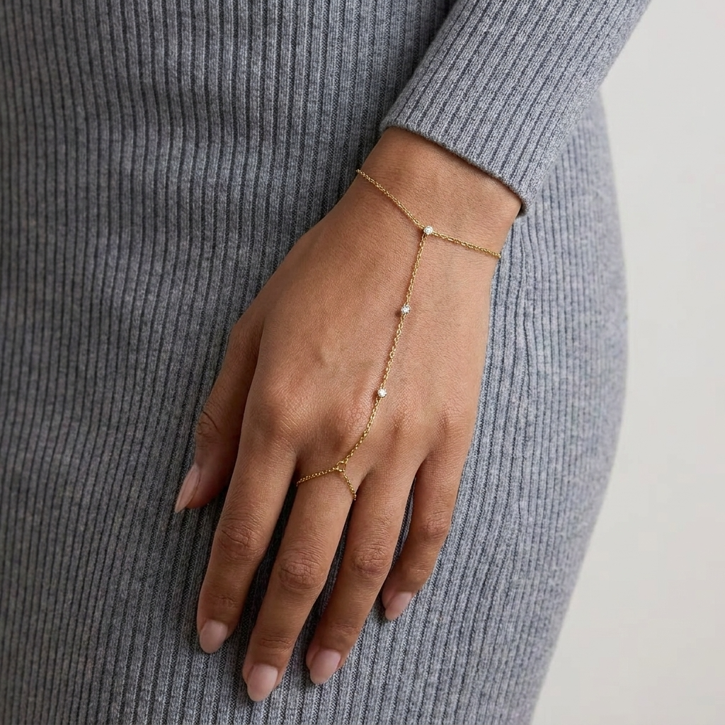 Crystal Chain Bracelet – Gold