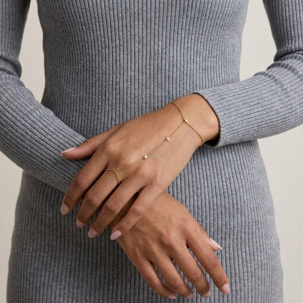 Crystal Chain Bracelet – Gold