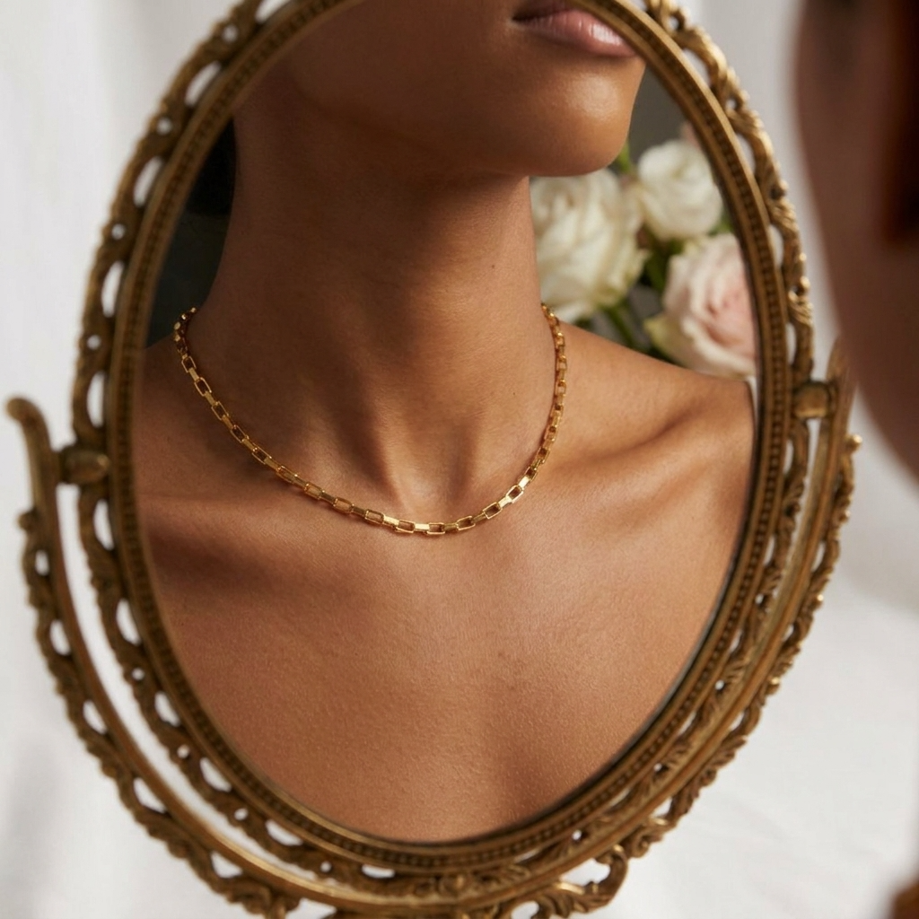 Paperclip Link Chain Necklace – Gold