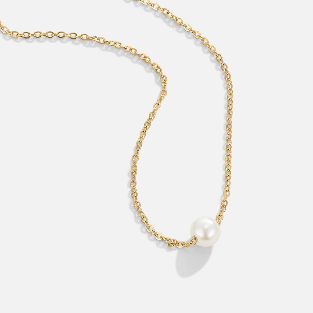 Floating Pearl Necklace – Gold Dainty Chain