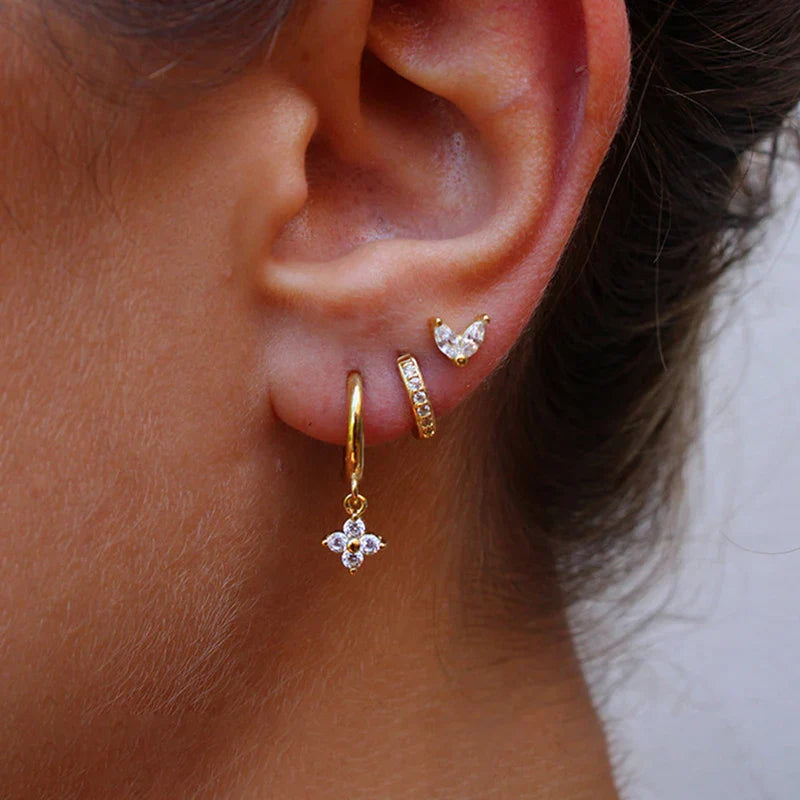 Gemstone Hoop and Stud Earring Set - Surgical Steel
