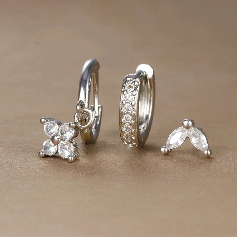 Gemstone Hoop and Stud Earring Set - Surgical Steel