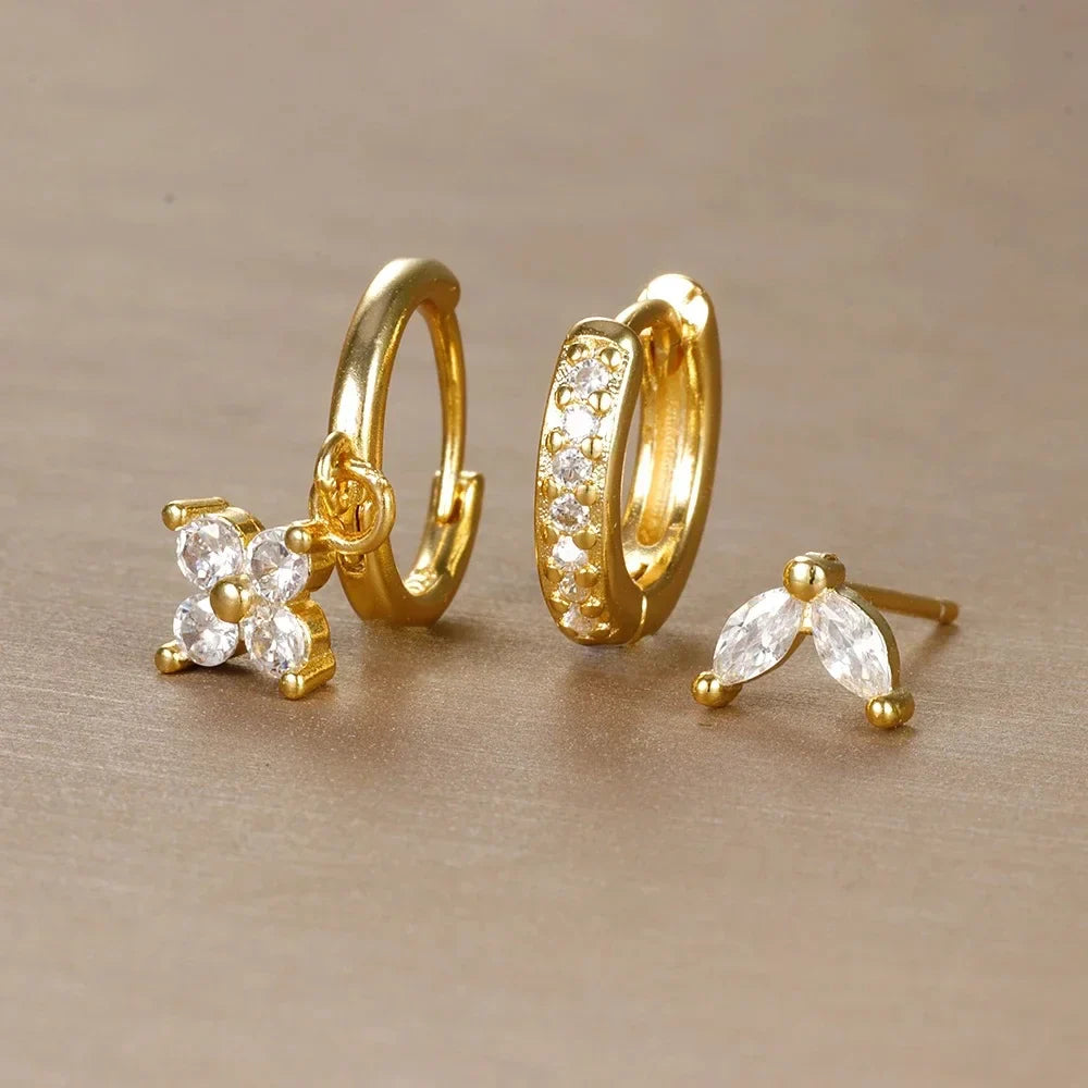 Gemstone Hoop and Stud Earring Set - Surgical Steel