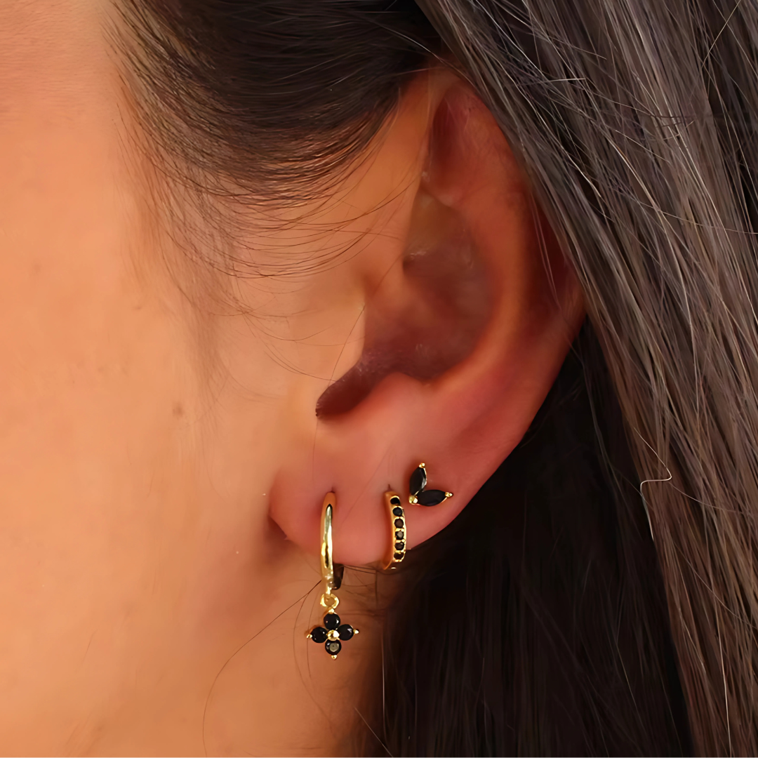Gemstone Hoop and Stud Earring Set - Surgical Steel