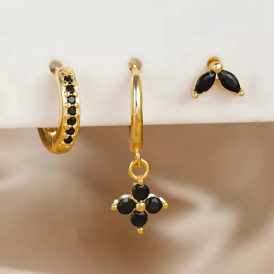 Gemstone Hoop and Stud Earring Set - Surgical Steel
