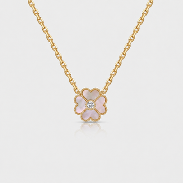 Four Leaf Clover Mother of Pearl Pendant Necklace – Gold Plated