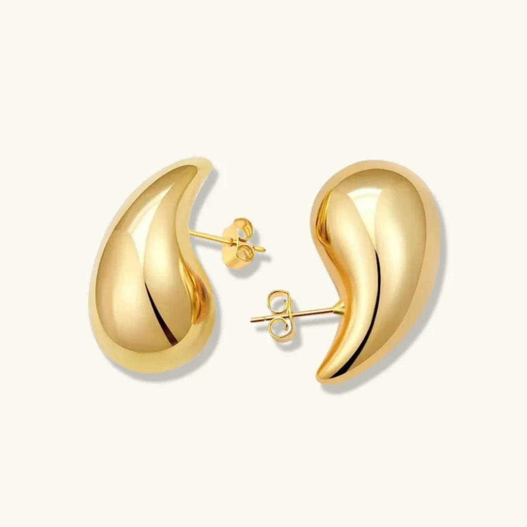 Sandra Teardrop Chunky Stud Earrings – Gold & Silver