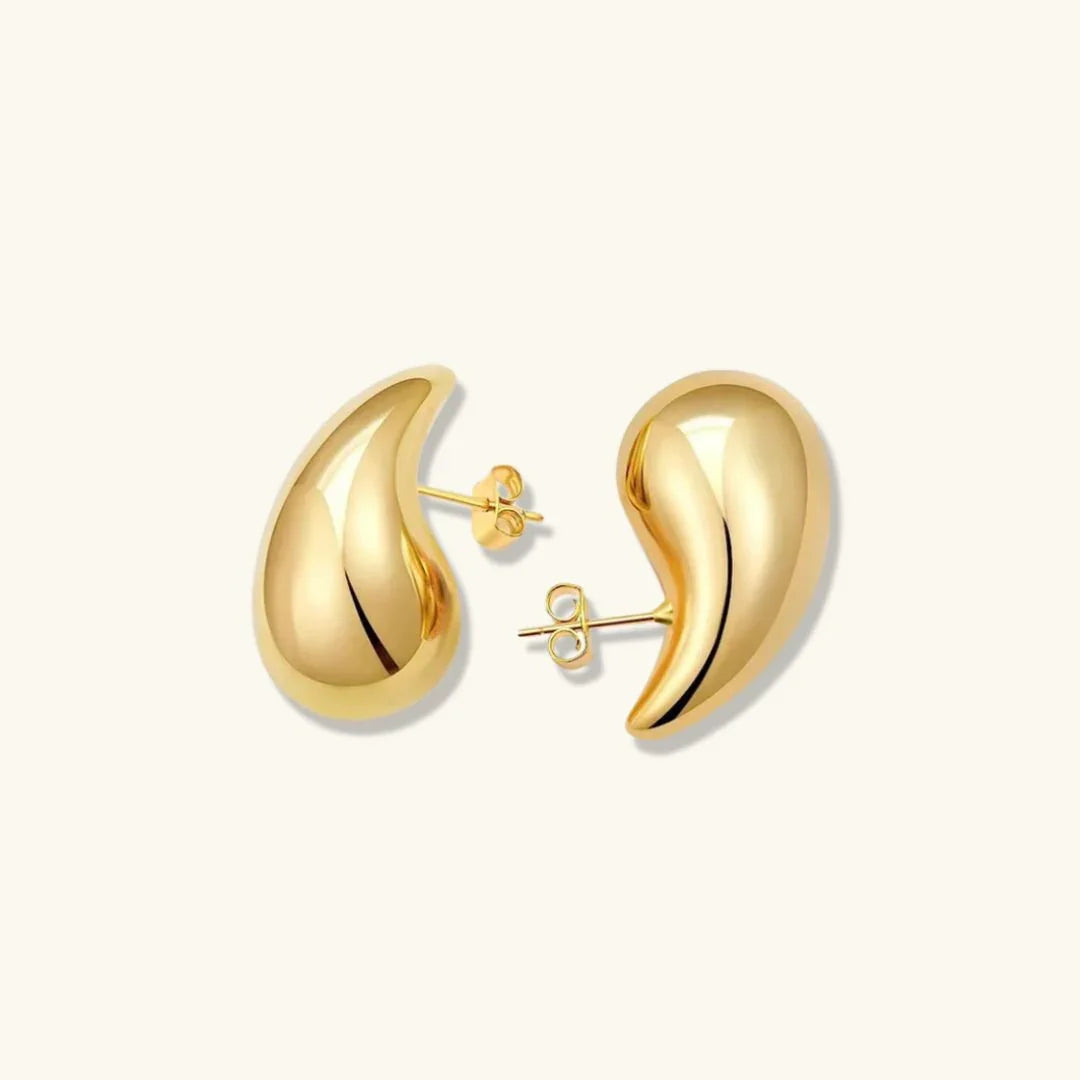Sandra Teardrop Chunky Stud Earrings – Gold & Silver