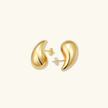 Sandra Teardrop Chunky Stud Earrings – Gold & Silver