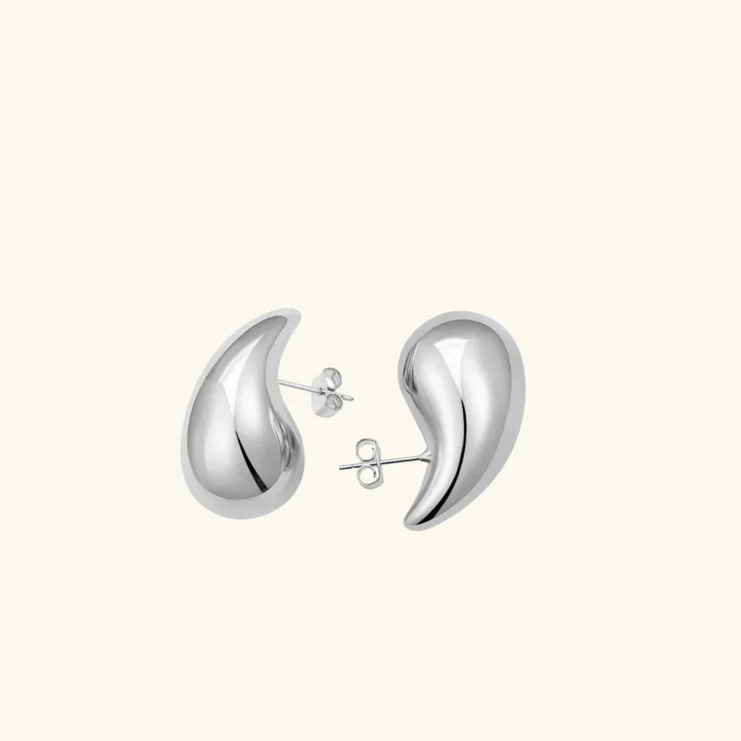 Sandra Teardrop Chunky Stud Earrings – Gold & Silver