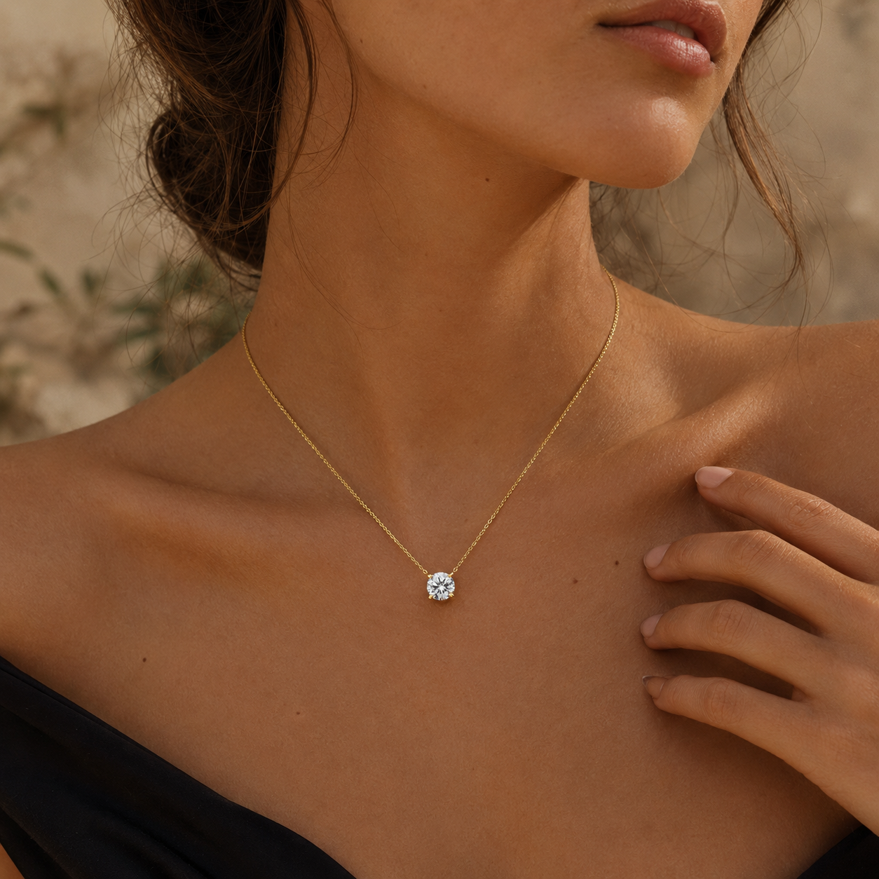 Swarovski Solitaire Pendant Necklace – Gold, Silver & Rose Gold